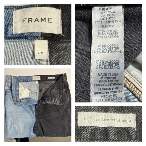 Frame Denim Le Sylvie Playtha Black Indigo Mix - Picture 10 of 12